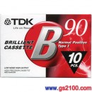 TDK B-90:::90分鐘卡式空白錄音帶(十片裝)