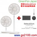 已完售,BALMUDA EGF-1560-WC香檳色+EGP-100(日本國內款):::GreenFan Japan,立扇電風扇+Battery&Dock;充電電池與基座,無線電風扇,刷卡或