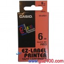 【金響電器】現貨,CASIO XR-6RD1 紅色色帶黑字(公司貨):::6mm標籤印字帶,標籤色帶,一般色帶,寬度6mm,總長度8m,XR6RD1