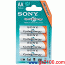 已完售,SONY NH-AA-B4K:::3號鎳氫低自放充電電池(2000mAh AAA 3號4入)